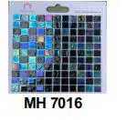Gạch mosaic thủy tinh nhập khẩu, màu đen, KT viên  25mm x 25mm, KT vỉ 300x300mm, MH 7016 (1 thùng 22 vĩ = 2m2)
